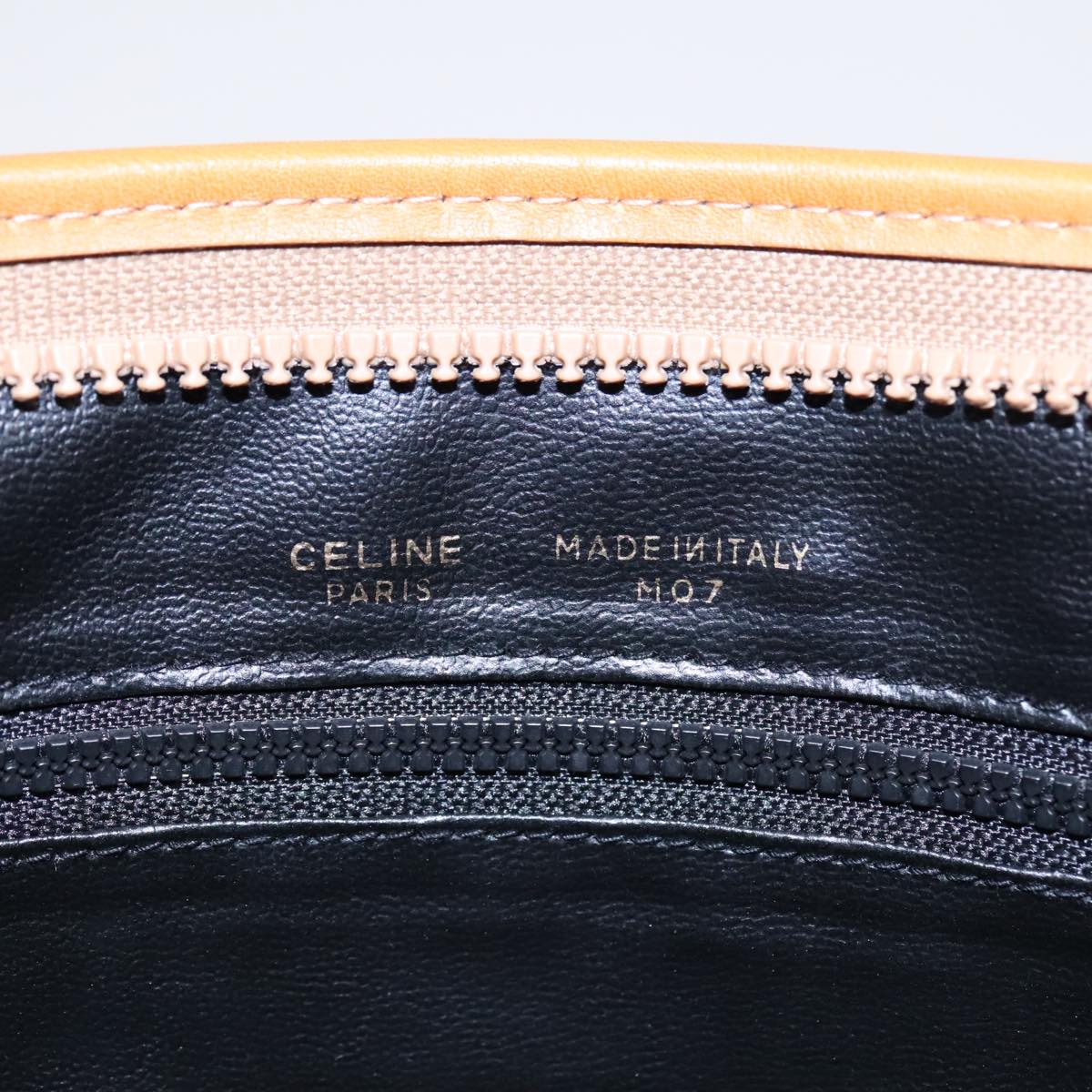 CELINE Clutch Bag Leather Black Gold Auth ep5897