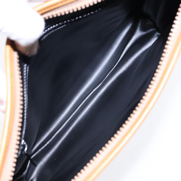 CELINE Clutch Bag Leather Black Gold Auth ep5897