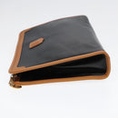 CELINE Clutch Bag Leather Black Gold Auth ep5897-4