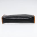 CELINE Clutch Bag Leather Black Gold Auth ep5897-6