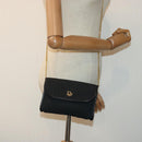 Christian Dior Trotter Canvas Chain Shoulder Bag Gold Black Auth ep5899-20