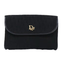 Christian Dior Trotter Canvas Chain Shoulder Bag Gold Black Auth ep5899-13