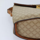 CELINE Macadam Canvas Shoulder Bag Beige Gold Auth ep5915-14