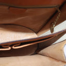 CELINE Macadam Canvas Shoulder Bag Beige Gold Auth ep5915-20