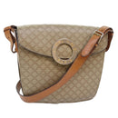 CELINE Macadam Canvas Shoulder Bag Beige Gold Auth ep5915-1