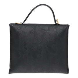 Christian Dior Trotter Canvas Hand Bag Black Gold Auth ep5935 - 0
