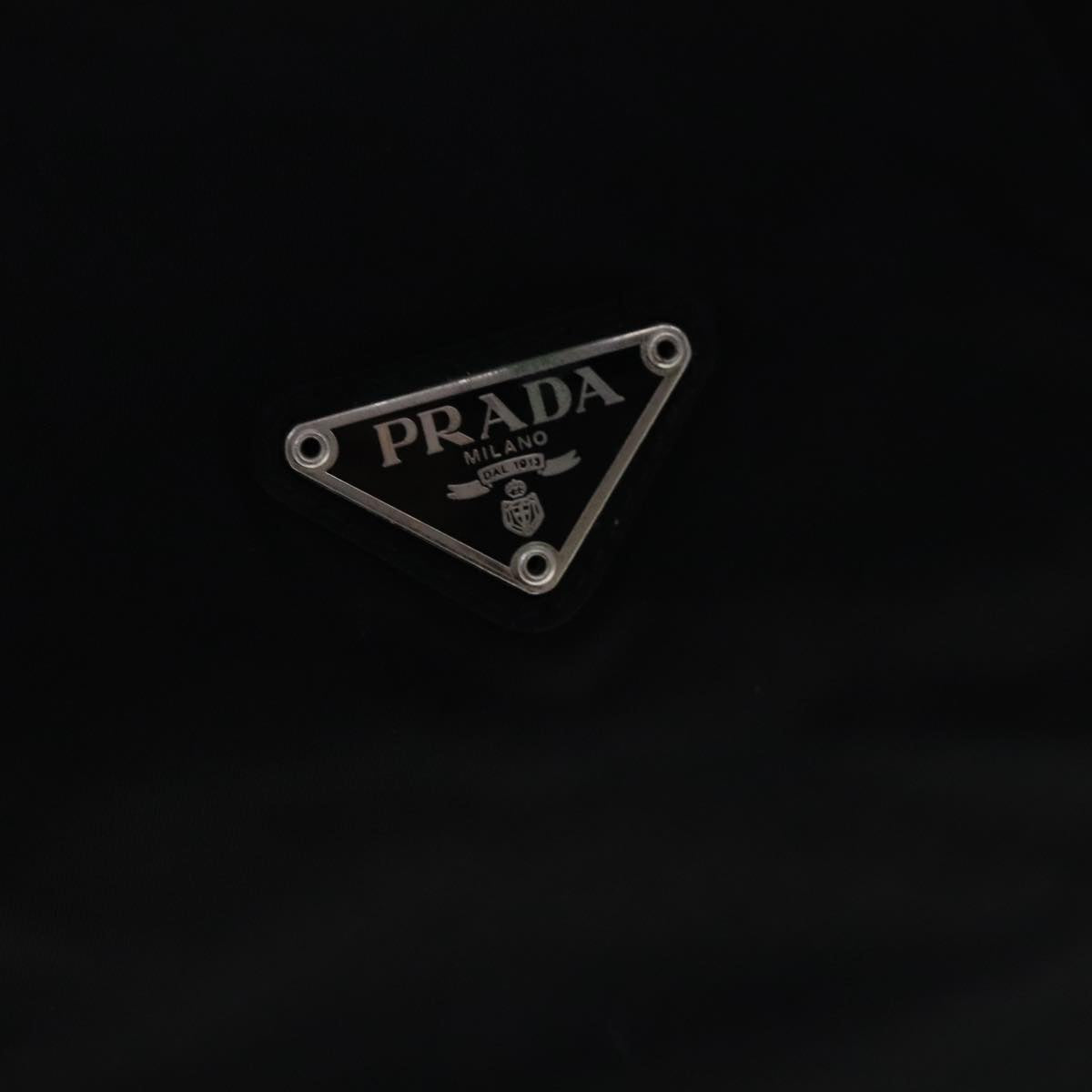 PRADA Boston Bag Nylon 2way Black Silver Auth ep5942