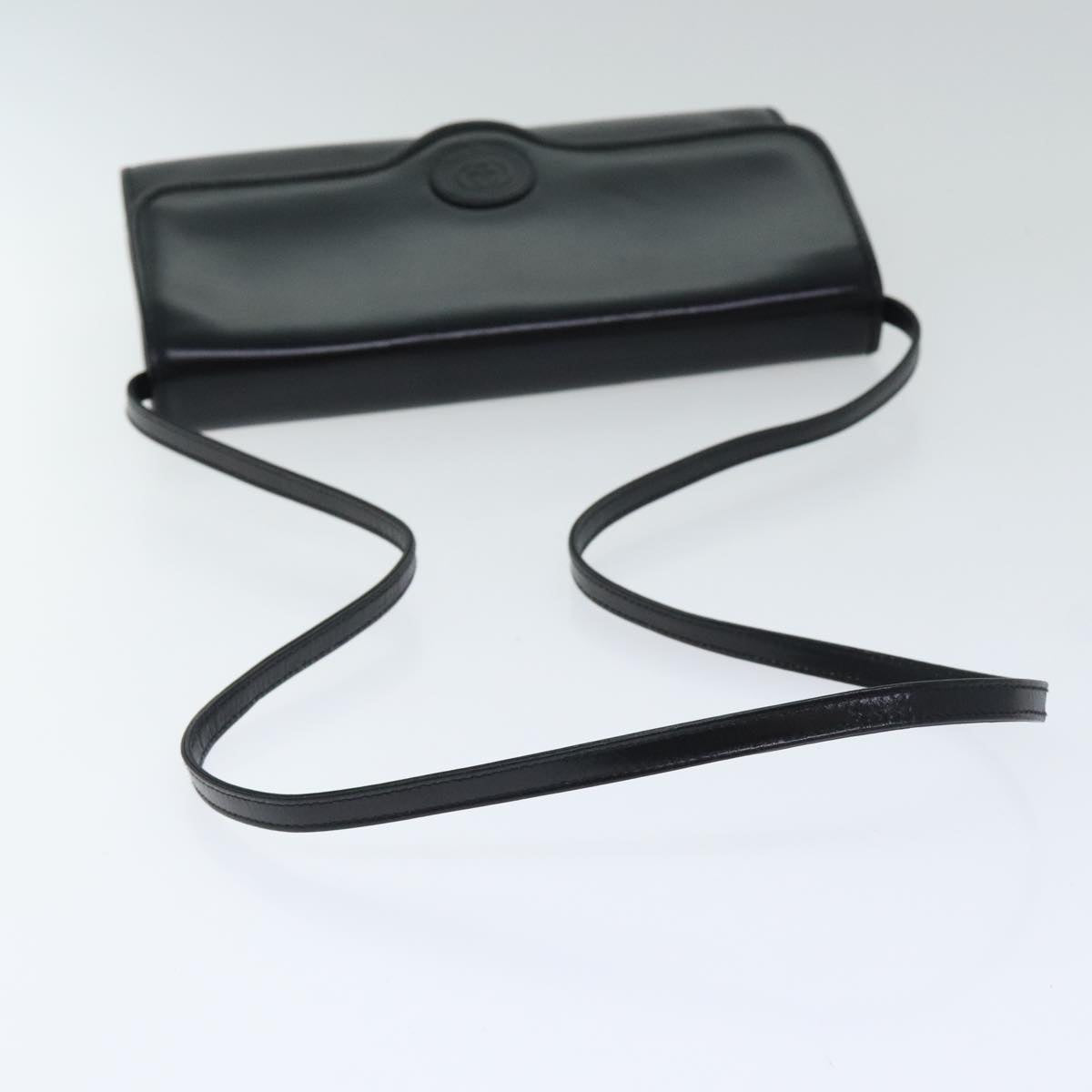 GUCCI Shoulder Bag Leather Black Auth ep5952