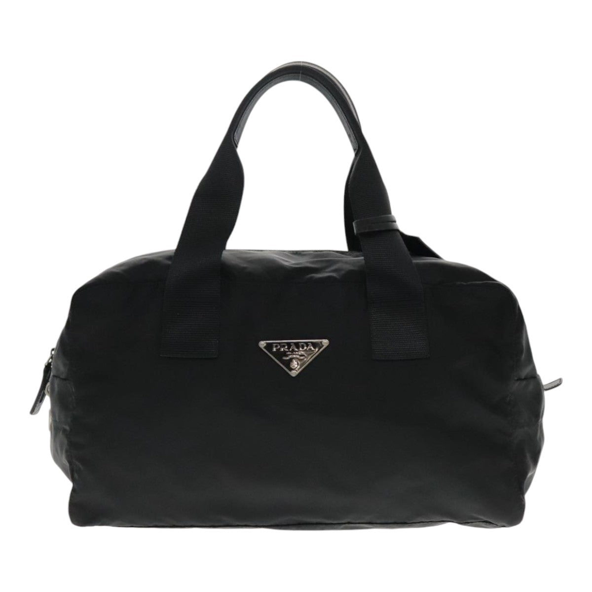 PRADA Boston Bag Nylon Black Silver Auth ep5957 - 0