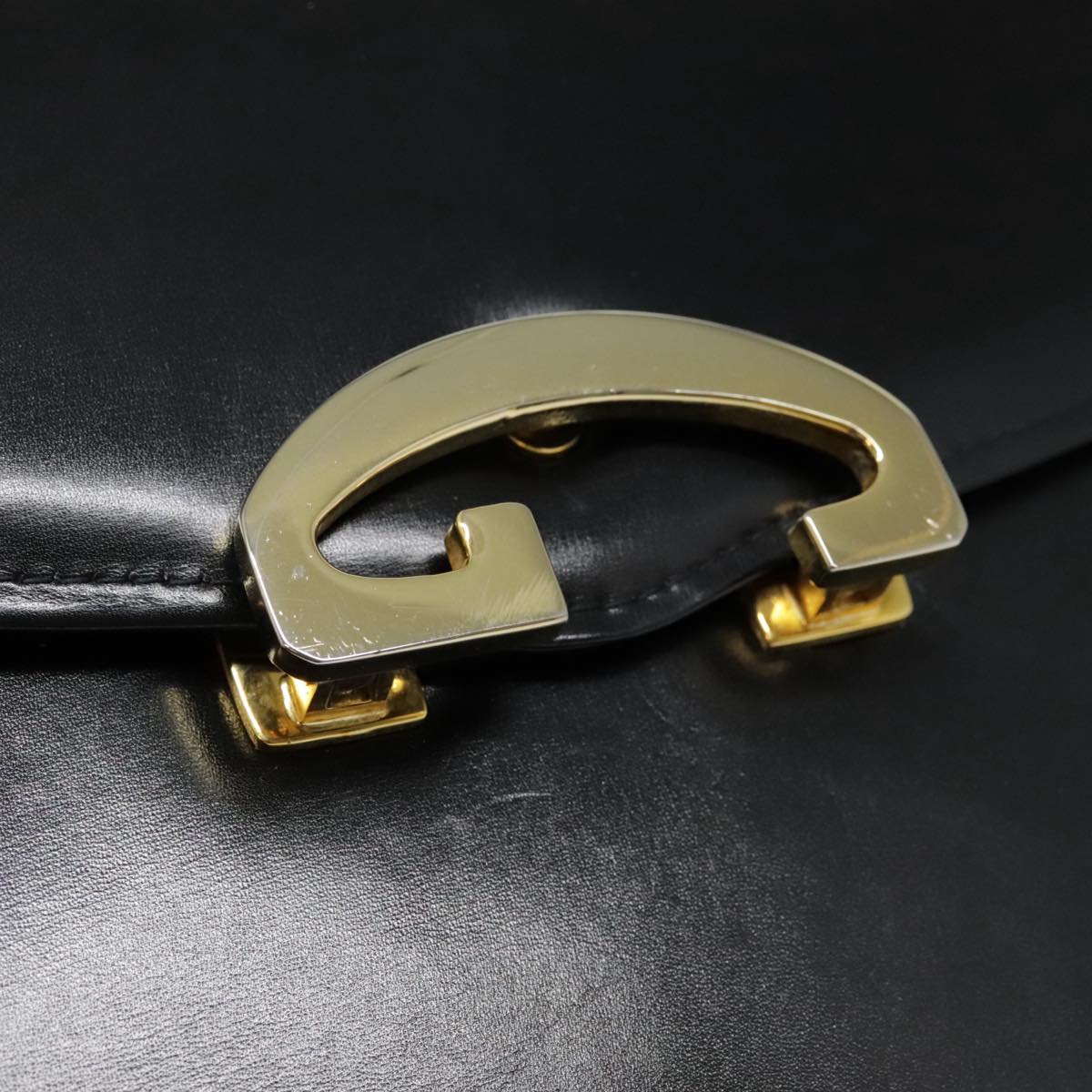 GUCCI Shoulder Bag Leather Black Auth ep5961