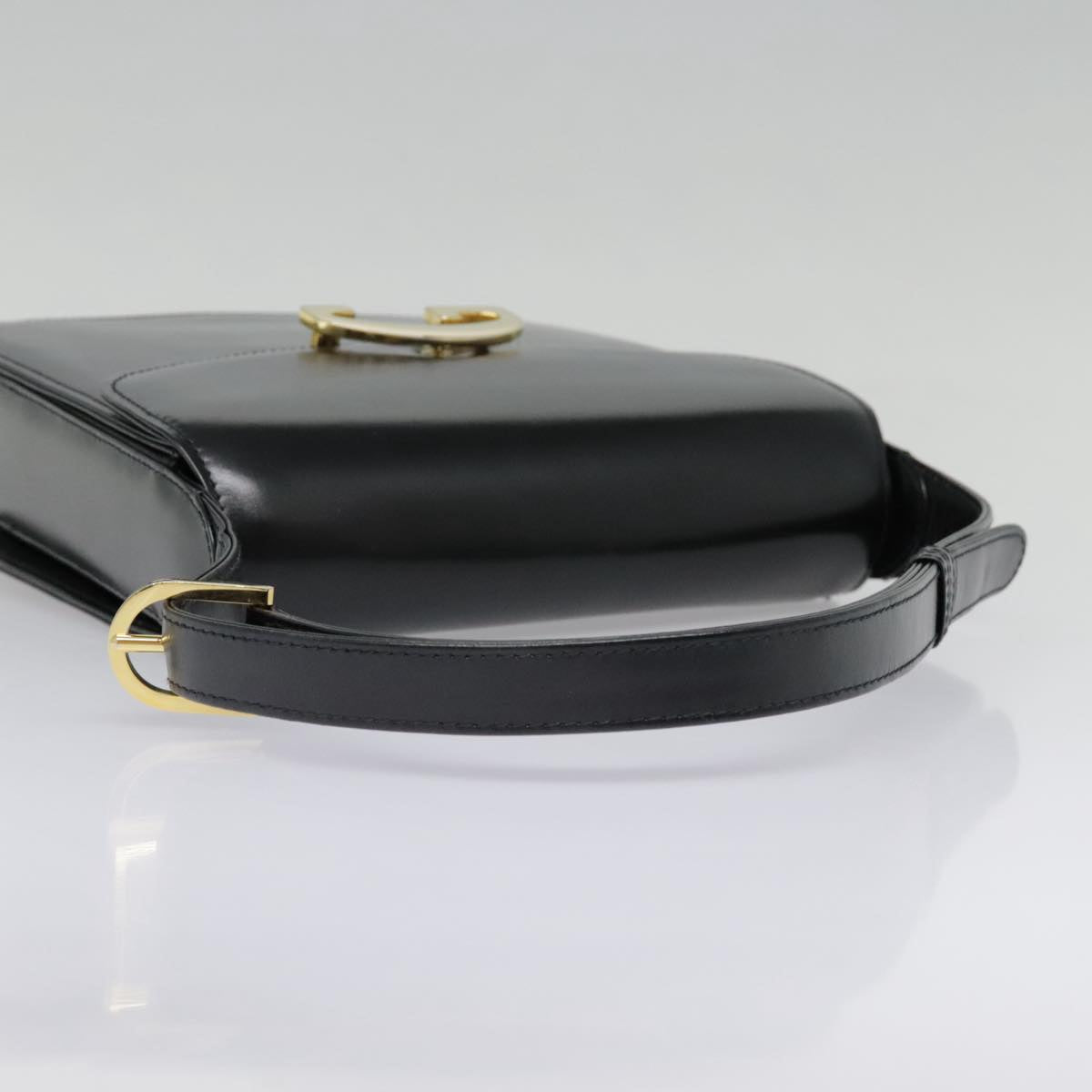 GUCCI Shoulder Bag Leather Black Auth ep5961