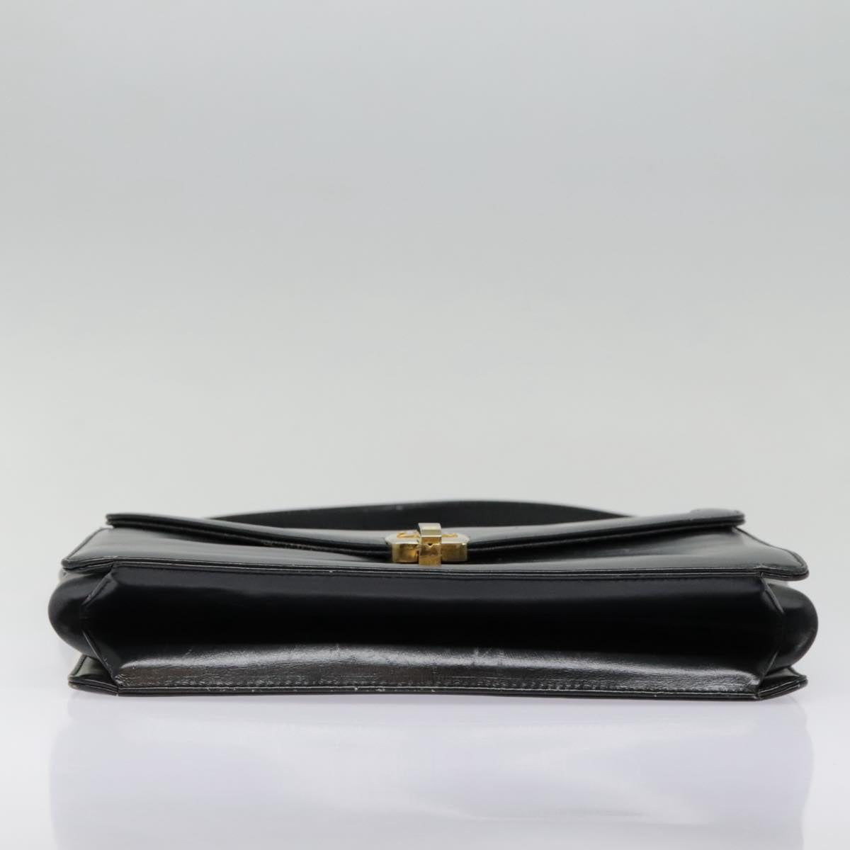 Christian Dior Shoulder Bag Leather Black Gold Auth ep5971