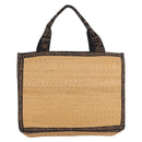 FENDI Tote Bag Straw Beige Auth ep5982-13