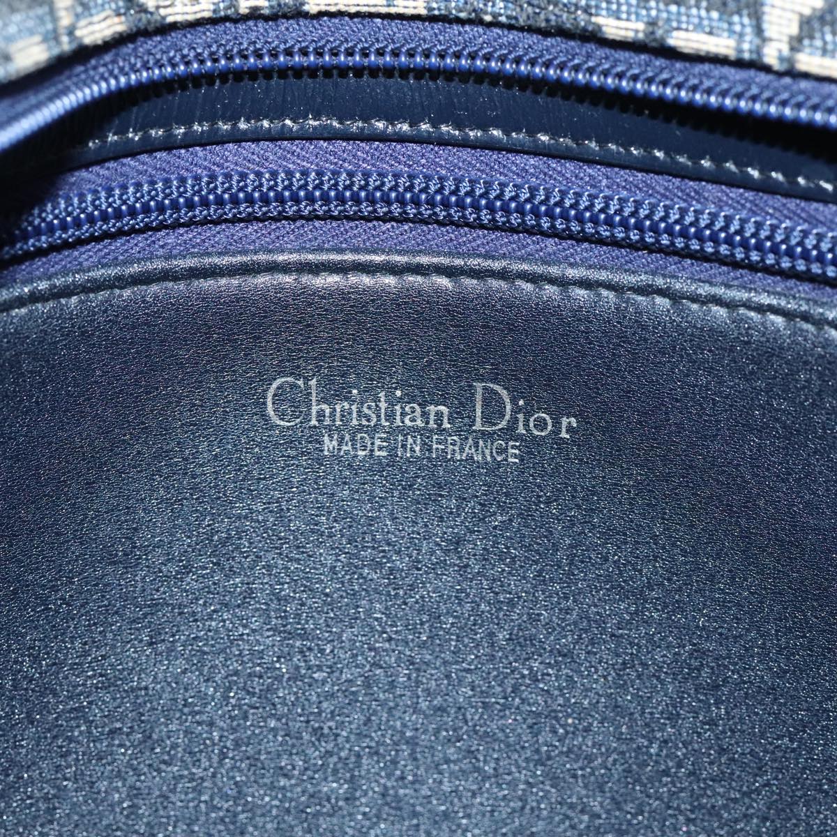 Christian Dior Trotter Canvas Shoulder Bag Navy Auth ep5984