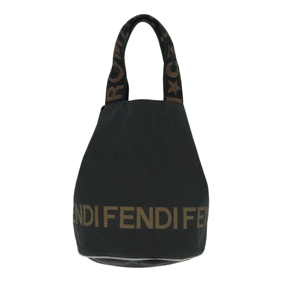 FENDI Hand Bag Canvas Black Auth ep5990