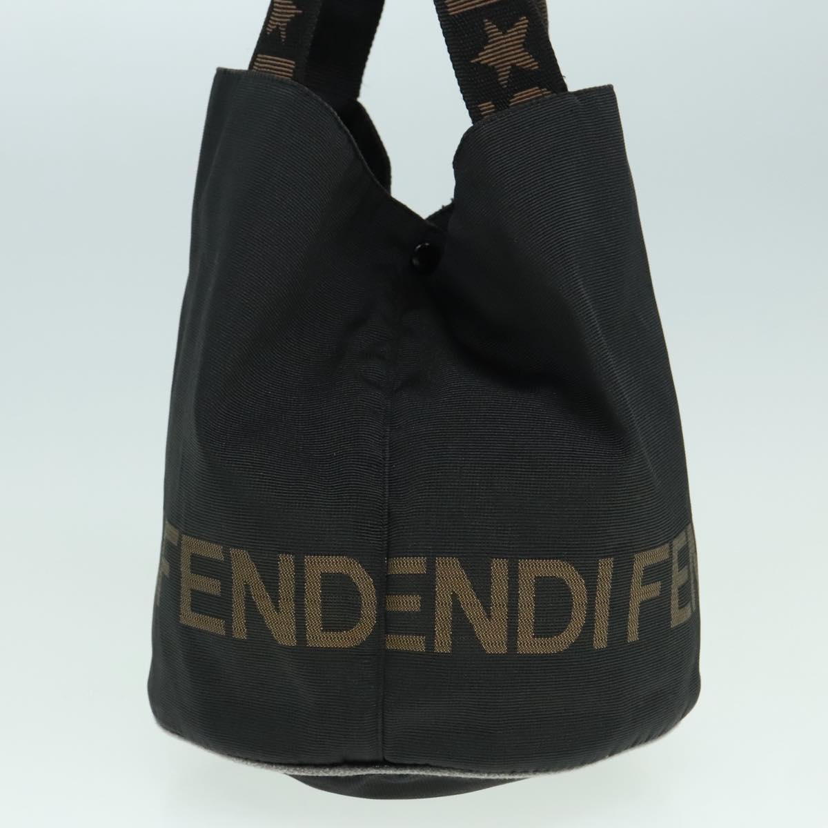 FENDI Hand Bag Canvas Black Auth ep5990