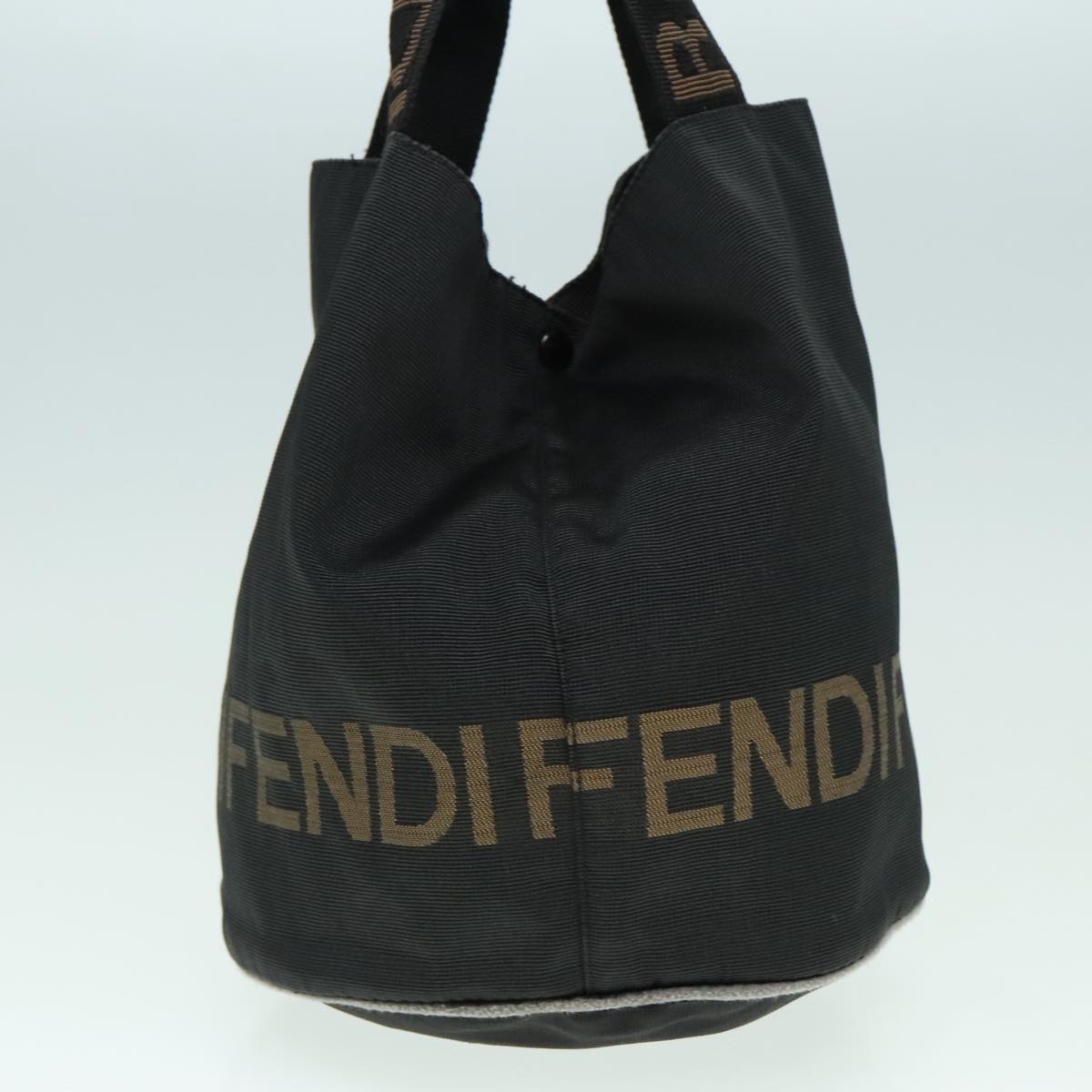 FENDI Hand Bag Canvas Black Auth ep5990