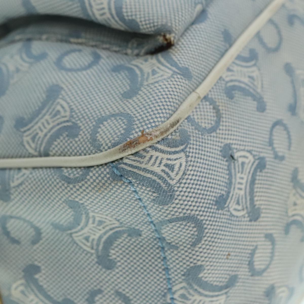 CELINE C Macadam Canvas Hand Bag Light Blue Auth ep5994