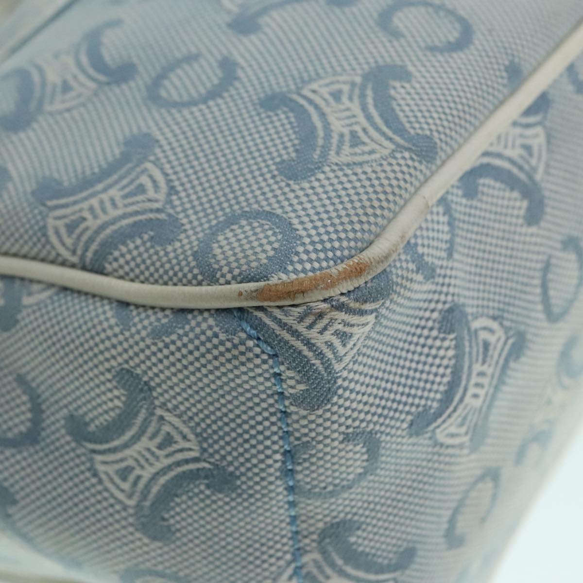 CELINE C Macadam Canvas Hand Bag Light Blue Auth ep5994