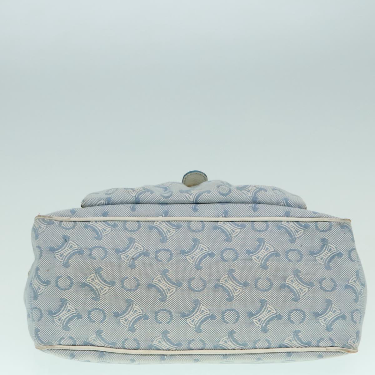 CELINE C Macadam Canvas Hand Bag Light Blue Auth ep5994