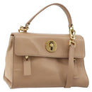 SAINT LAURENT Handtas Leer 2-weg Beige Goud 313499 Auth ep5999-1