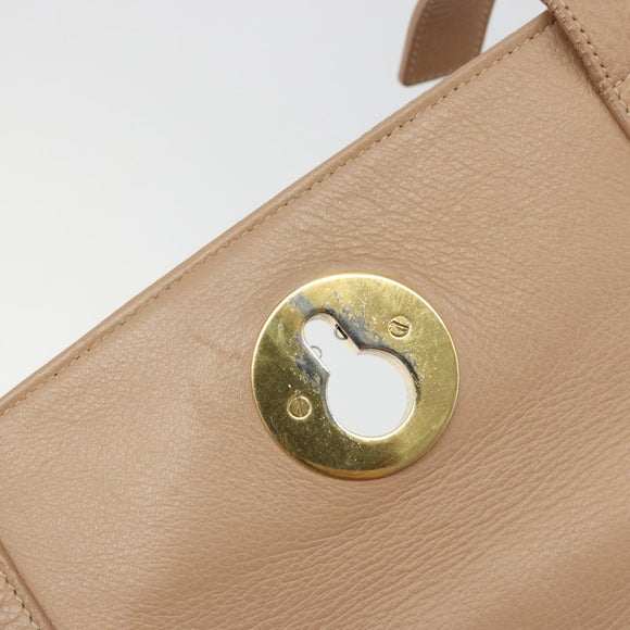SAINT LAURENT Handtas Leer 2-weg Beige Goud 313499 Auth ep5999
