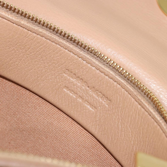 SAINT LAURENT Handtas Leer 2-weg Beige Goud 313499 Auth ep5999