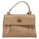 SAINT LAURENT Handtas Leer 2-weg Beige Goud 313499 Auth ep5999-13