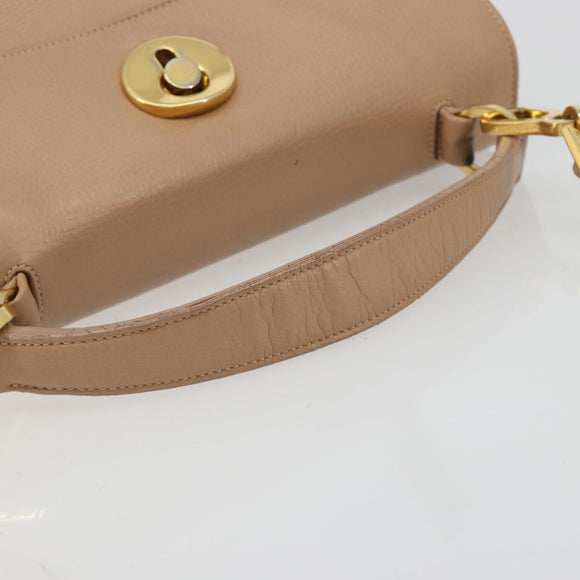 SAINT LAURENT Handtas Leer 2-weg Beige Goud 313499 Auth ep5999