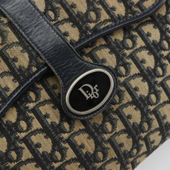 Christian Dior Trotter Canvas Shoulder Bag Navy Auth ep6005