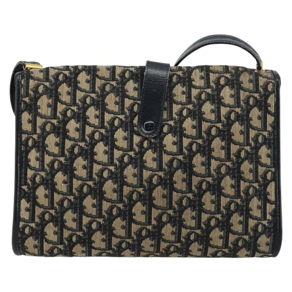 Christian Dior Trotter Canvas Shoulder Bag Navy Auth ep6005