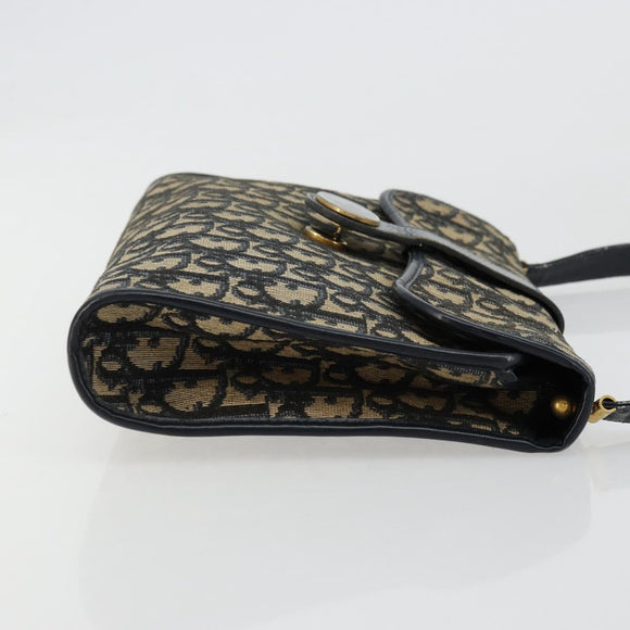 Christian Dior Trotter Canvas Shoulder Bag Navy Auth ep6005