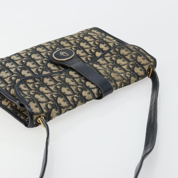Christian Dior Trotter Canvas Shoulder Bag Navy Auth ep6005