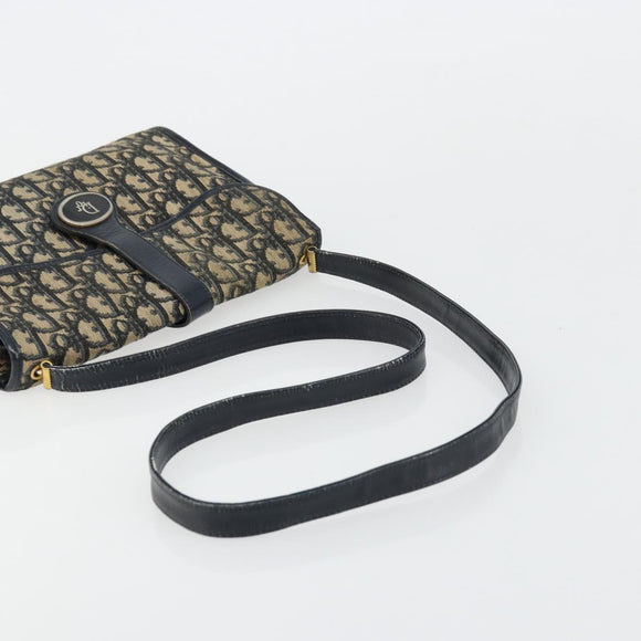 Christian Dior Trotter Canvas Shoulder Bag Navy Auth ep6005