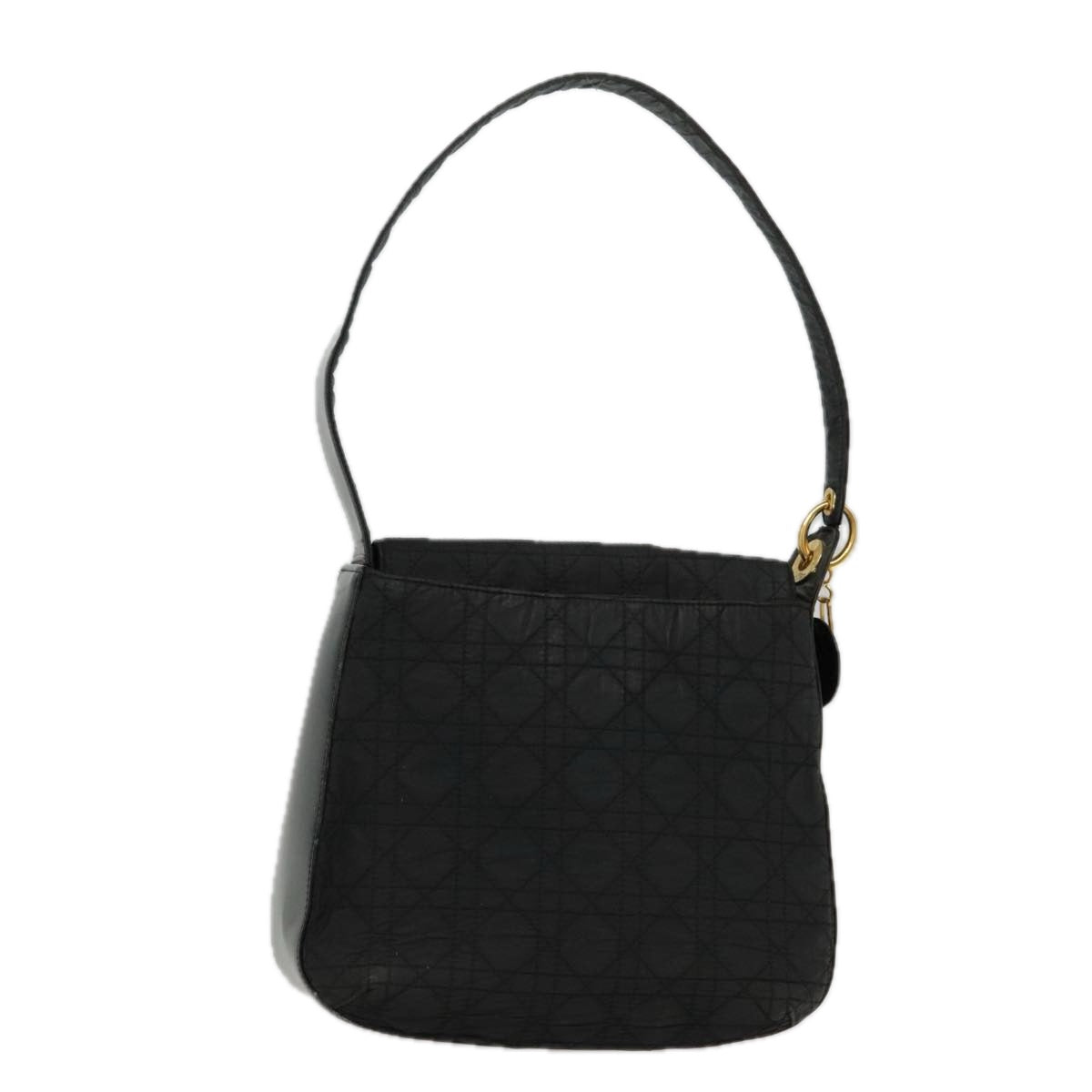 Christian Dior Canage Shoulder Bag Nylon Black Gold Auth ep6021