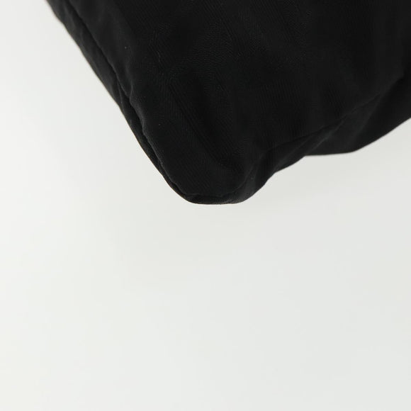 FENDI Zucca Canvas Shoulder Bag Nylon Black Silver Auth ep6025