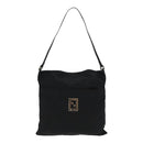 FENDI Zucca Canvas Shoulder Bag Nylon Black Silver Auth ep6025-13