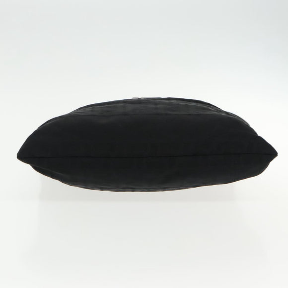 FENDI Zucca Canvas Shoulder Bag Nylon Black Silver Auth ep6025