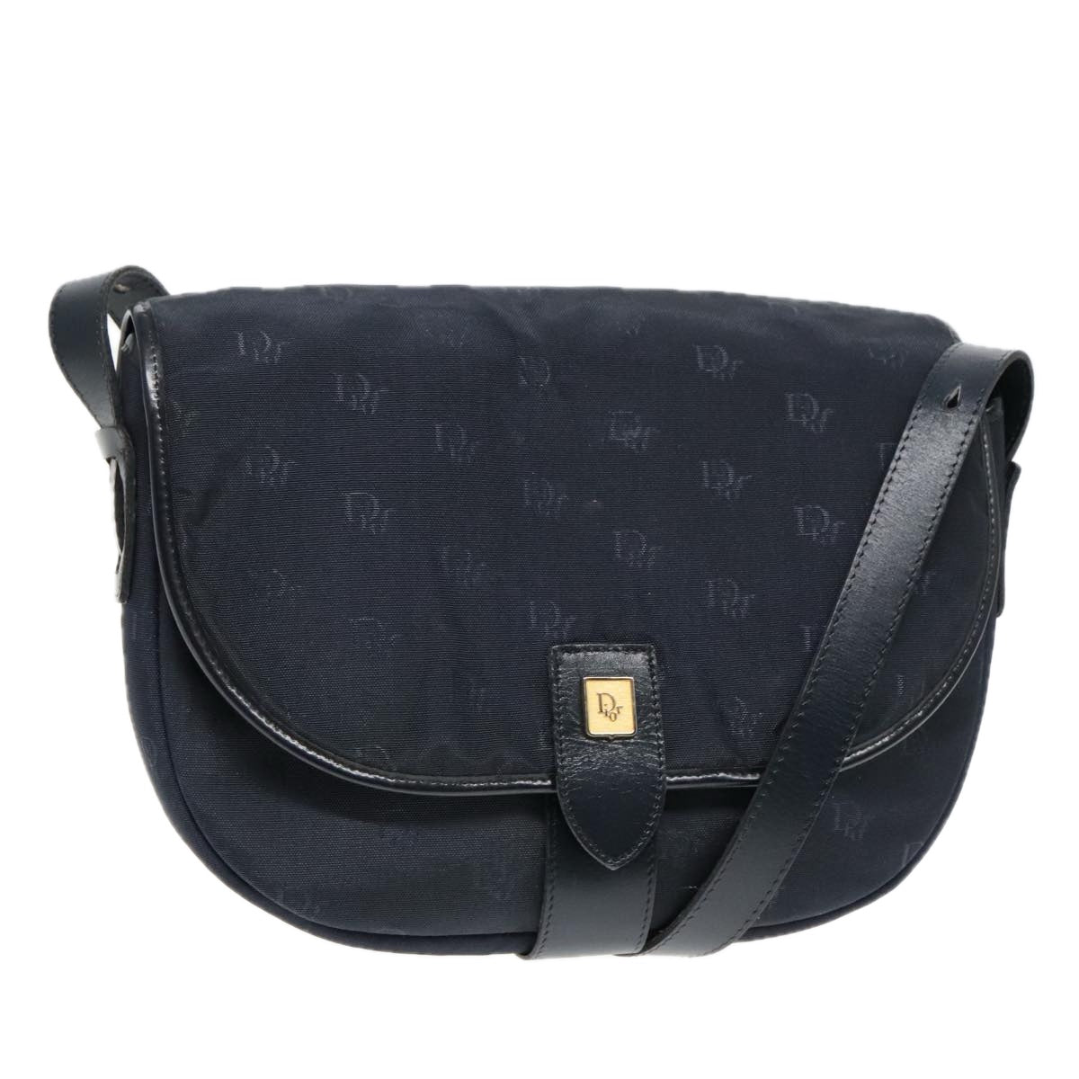 Christian Dior Canvas Shoulder Bag Navy Auth ep6030