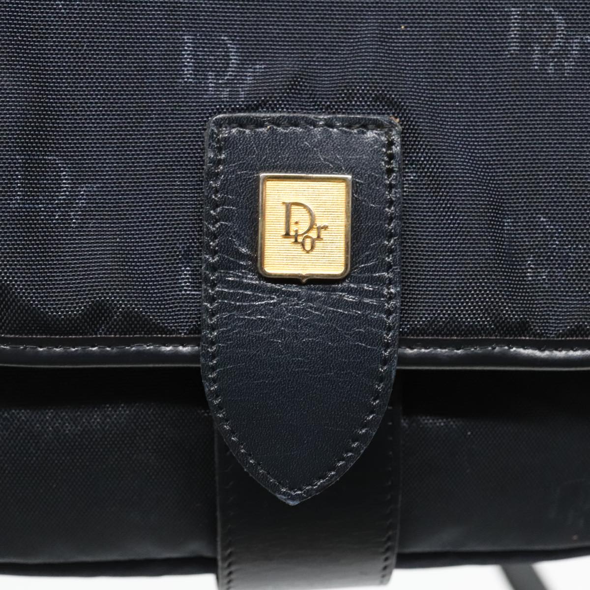 Christian Dior Canvas Shoulder Bag Navy Auth ep6030