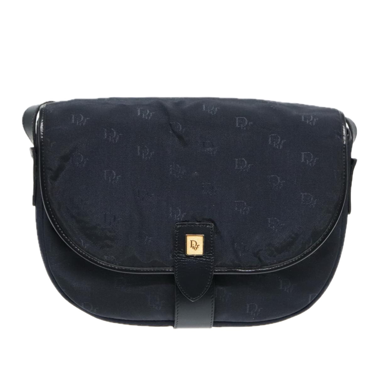 Christian Dior Canvas Shoulder Bag Navy Auth ep6030 - 0