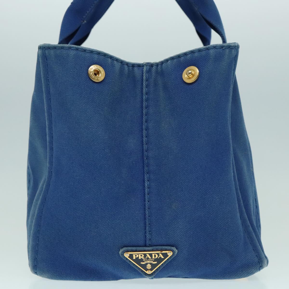 PRADA Canapa MM Hand Bag Canvas Blue Auth ep6033