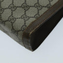 GUCCI GG Supreme Web Sherry Line Clutch Bag PVC Beige 41 014 3087 30 Auth ep6067-15