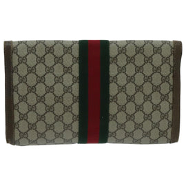 GUCCI GG Supreme Web Sherry Line Clutch Bag PVC Beige 41 014 3087 30 Auth ep6067 - 0