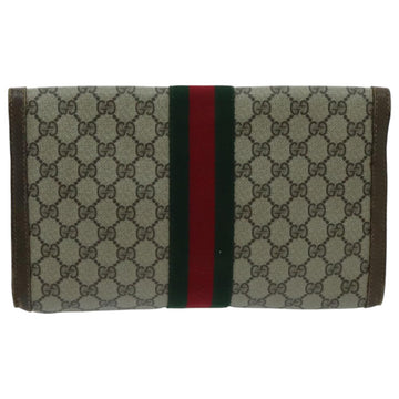 GUCCI GG Supreme Web Sherry Line Clutch Bag PVC Beige 41 014 3087 30 Auth ep6067 - 0