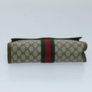 GUCCI GG Supreme Web Sherry Line Clutch Bag PVC Beige 41 014 3087 30 Auth ep6067-6