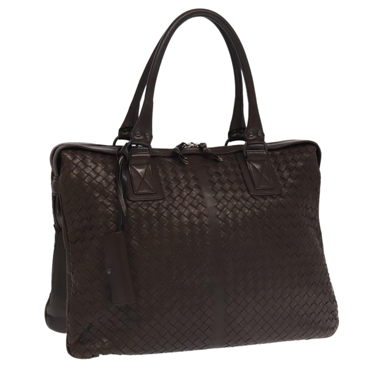 BOTTEGA VENETA INTRECCIATO Hand Bag Leather Black Auth ep6081