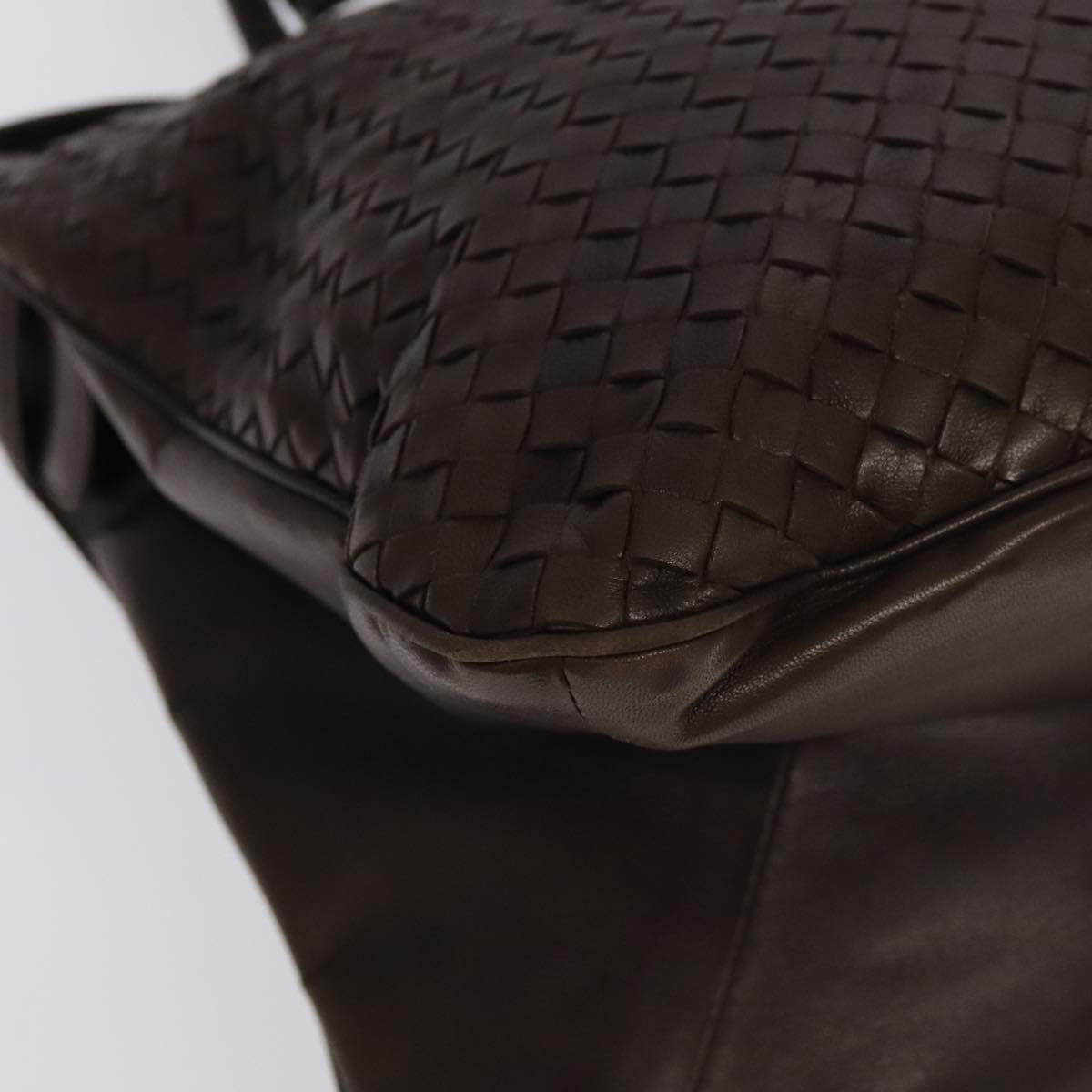 BOTTEGA VENETA INTRECCIATO Hand Bag Leather Black Auth ep6081