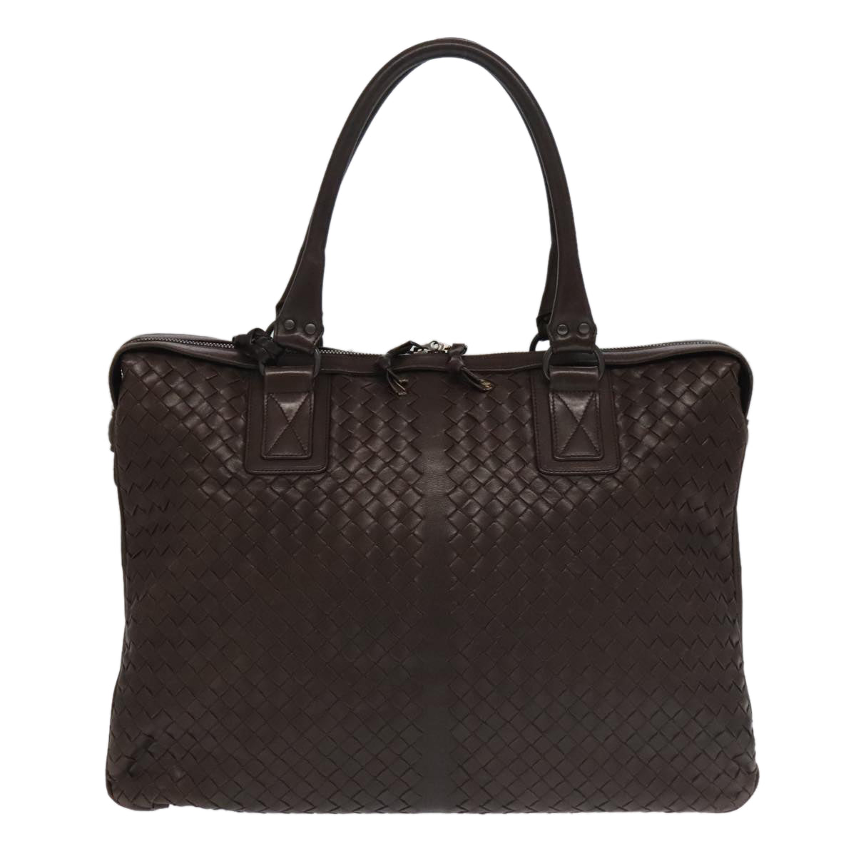 BOTTEGA VENETA INTRECCIATO Hand Bag Leather Black Auth ep6081