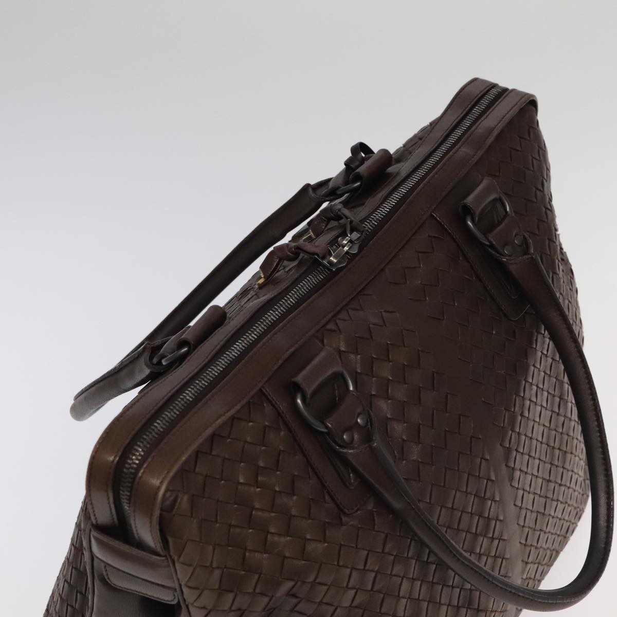 BOTTEGA VENETA INTRECCIATO Hand Bag Leather Black Auth ep6081